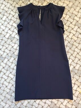 Vince Camuto Navy Flutter Sleeve Dress